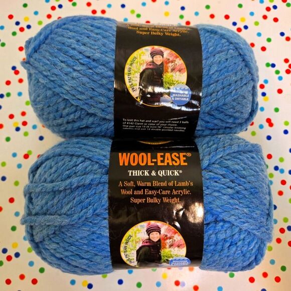 Lion Brand Wool-Ease Thick & Quick Yarn in SKY BLUE 6oz Ea - Picture 1 of 9